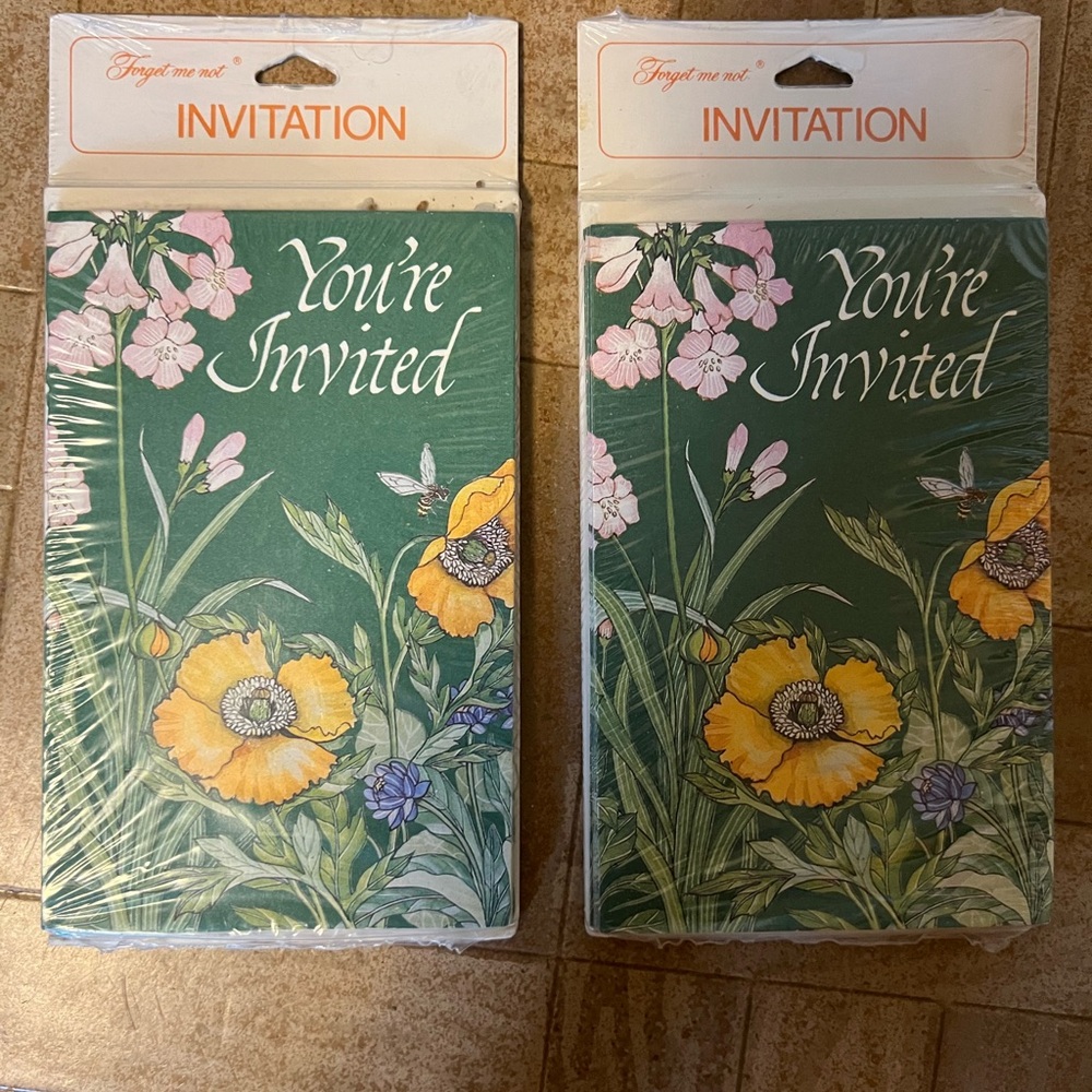 Vintage Hallmark You're Invited Floral Invitation Cards 70’s Feminine Spring